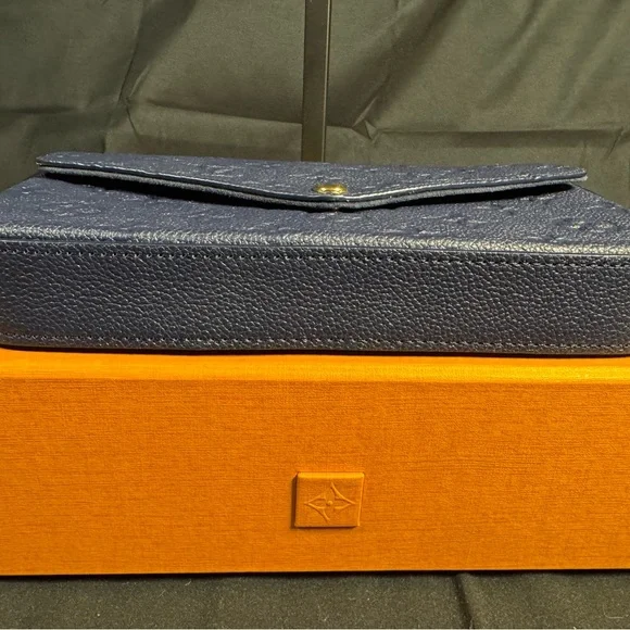 Louis Vuitton- Navy Pochette Félicie Empriente leather MSRP $1620 w/ Full Set - Picture 8 of 16